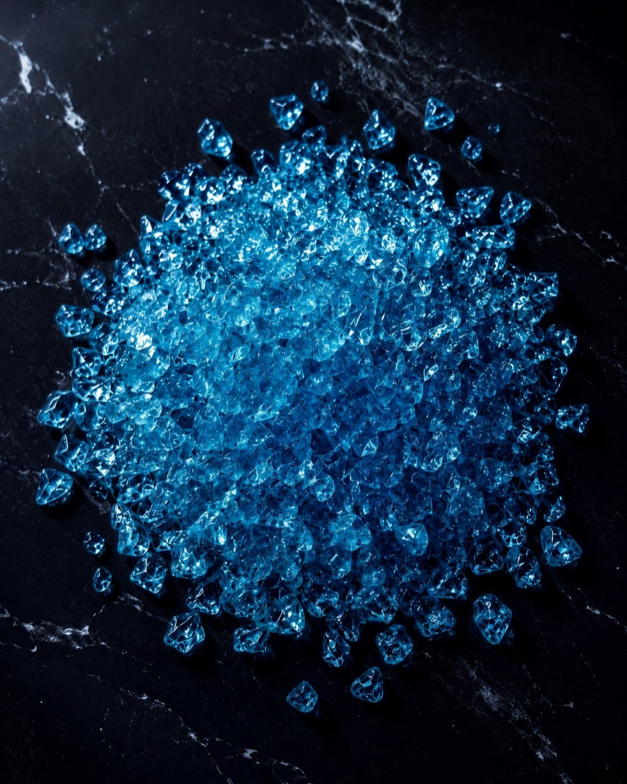 Recycled Vitrified Glass, dark blue recycled glass