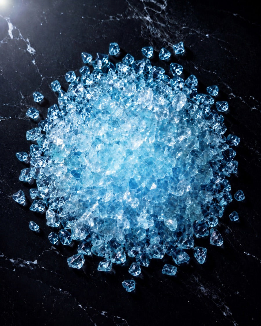 Recycled Vitrified Glass, light blue recycled glass