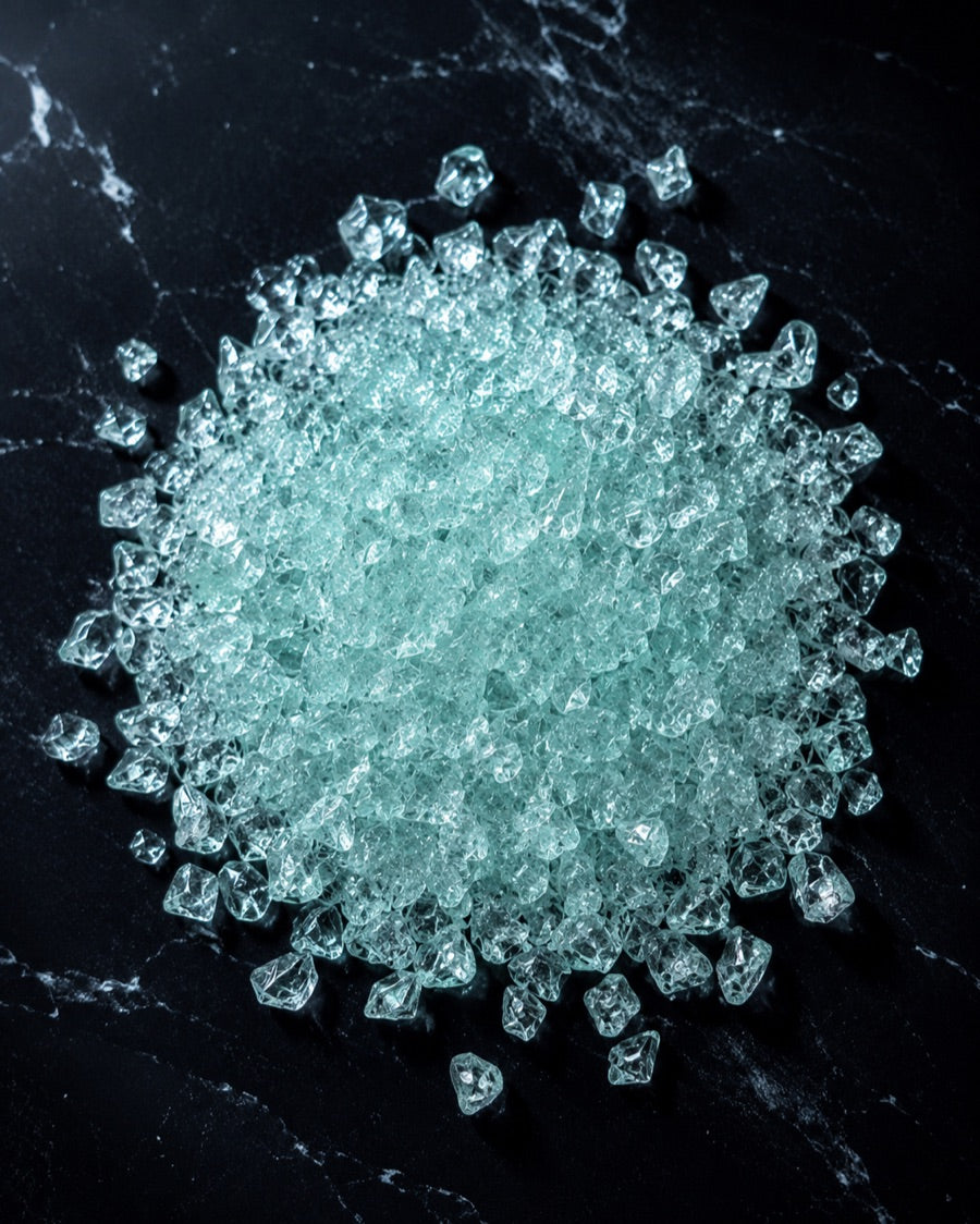 Recycled Vitrified Glass, mint green recycled glass